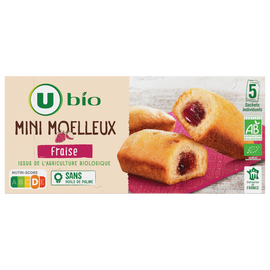U BIO Gâteaux Mini moelleux bio fourré fraise 5x28g 140g