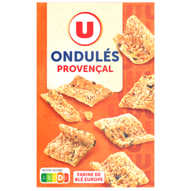 U Crackers ondulés aux fromages & aux herbes provençales, 65g