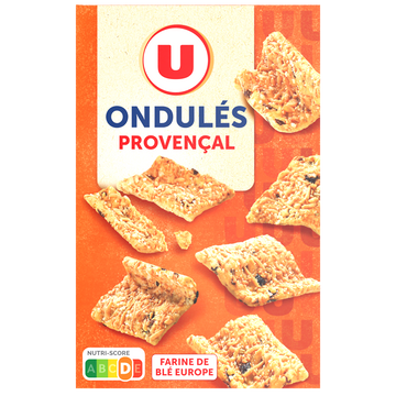 U Crackers ondulés aux fromages & aux herbes provençales, 65g