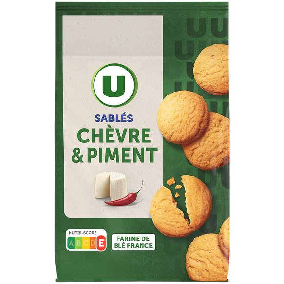 U Sablés apéritifs chèvre & piment U 100g