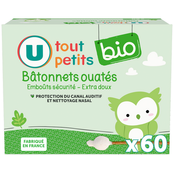 U TOUT PETITS BIO Bâtonnets ouatés bébé U BIO TOUT PETITS X60