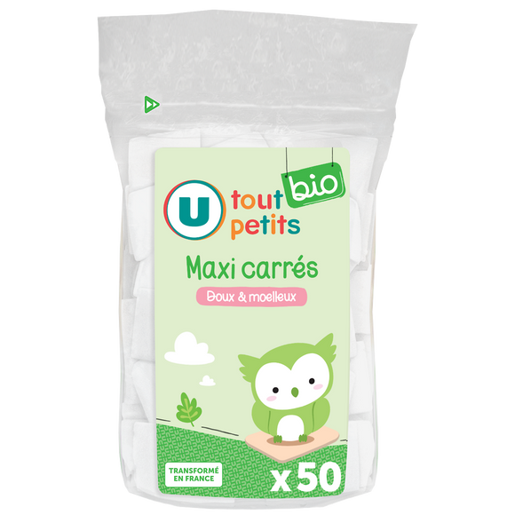 U TOUT PETITS BIO Coton Maxi carré U TOUT PETITS BIO x50 NBL