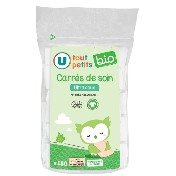 U TOUT PETITS BIO Coton maxi rectangles U TOUT PETIT bio non blanchis x180