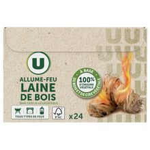 U Allume-feu laine de bois, x24