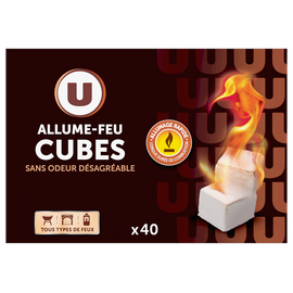U Allume-feu cubes paraffinés, x40