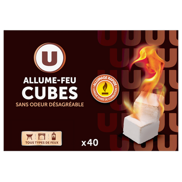 U Allume-feu cubes paraffinés, x40
