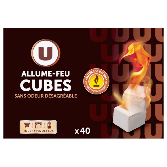 U Allume-feu cubes paraffinés, x40