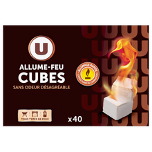 U Allume-feu cubes paraffinés, x40