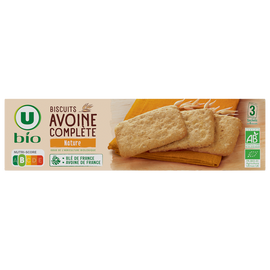 U BIO Biscuits à l'avoine complète nature bio 130g