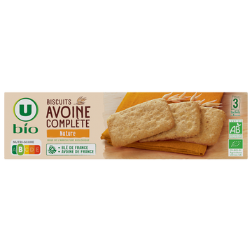 U BIO Biscuits à l'avoine complète nature bio 130g
