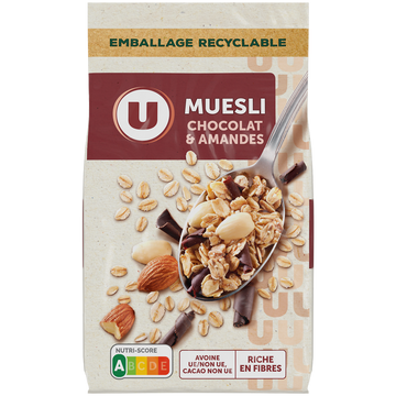 U Céréales Muesli chocolat & amandes, 400g