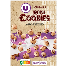 U Céréales mini cookies, paquet 375g