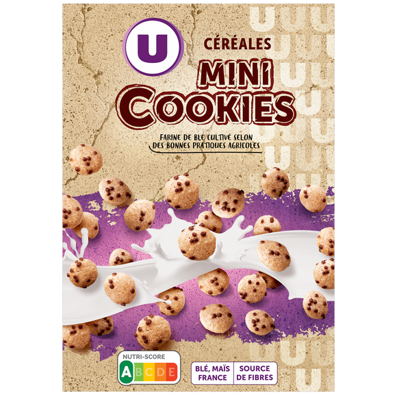U Céréales mini cookies, paquet 375g