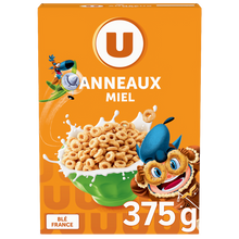 U Céréales Anneaux céréales au miel aromatisés 375g
