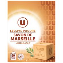 U Lessive en poudre - Savon de Marseille - 50 lavages - 2.5 kg