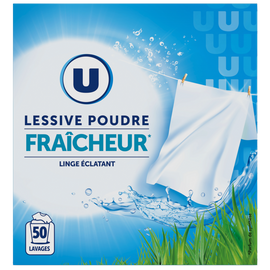 U Lessive poudre fraicheur 50 lavages 2,5kg