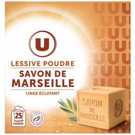 U Lessive poudre savon de Marseille 25 lavages (1,250kg)