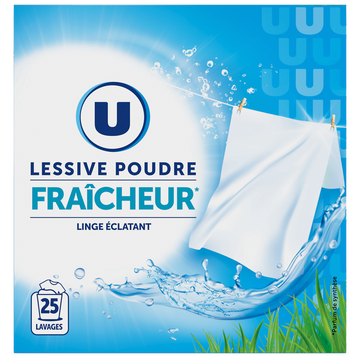 U Lessive poudre parfum fraîcheur 25 lavages (1,250kg)