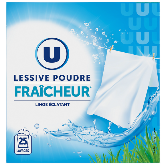 U Lessive en poudre - Fraîcheur - 25 lavages - 1.25 kg