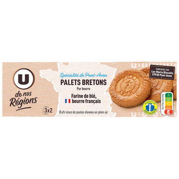 U DE NOS REGIONS Palets breton de Pont Aven paquet 100g