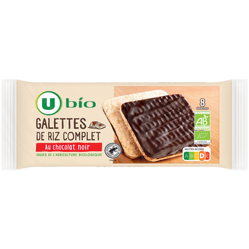 U BIO Galette de riz au chocolat noir , 100g