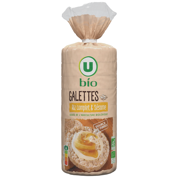 U BIO Galettes riz complet & sésame  130g
