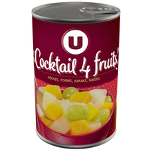 U Cocktail 4 fruits au sirop léger boîte 1/2 250g