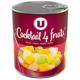 U Cocktail 4 fruits au sirop léger boîte 4/4 500g