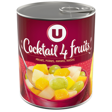 U Cocktail 4 fruits au sirop léger boîte 4/4 500g
