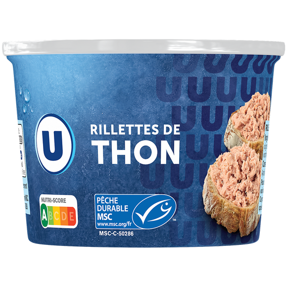 U Rillettes de thon pêché à la ligne boîte de 1/4 220g
