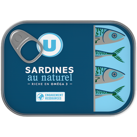 U Sardines au naturel, boîte 1/5 135g