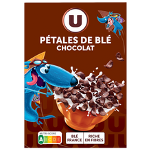 U Céréales pétales blé goût chocolat - paquet de 375g