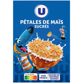 U Céréales Pétales de maïs sucré, paquet 375g