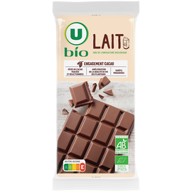 U BIO Chocolat au lait, tablettes 2x100g