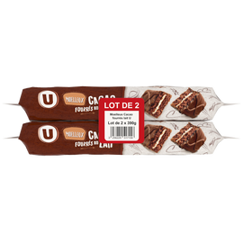 U Gâteau moelleux cacao fourrés au lait - 2x390g