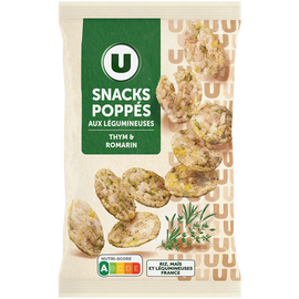U Gâteau apéritif Snacks poppés saveur thym & romarin, sachet 85g
