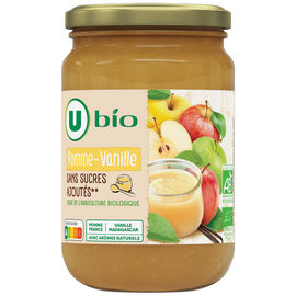 U BIO Purée de pomme vanille sans sucre ajouté, bocal 625g