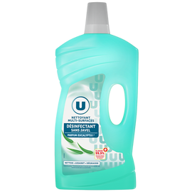 U Nettoyant desinfectant sols&surface sans javel, flacon 1L
