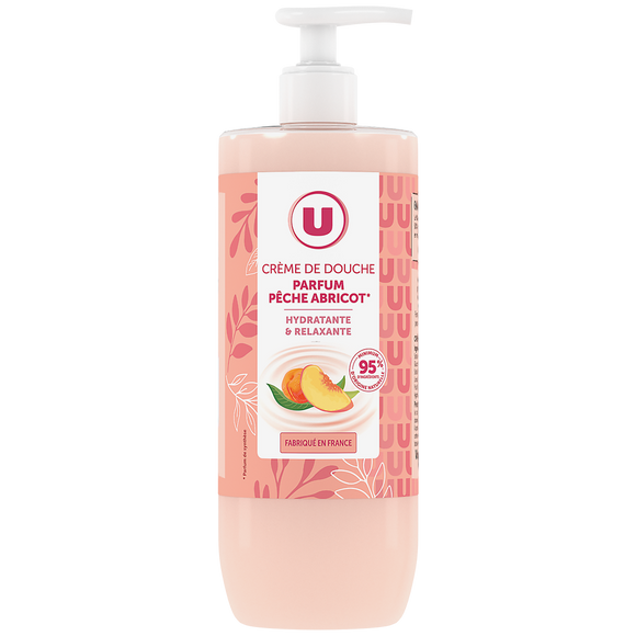 U Crème de douche pêche abricot, 750ml