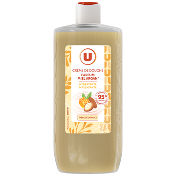 U Crème de douche miel & argan, flacon 250ml