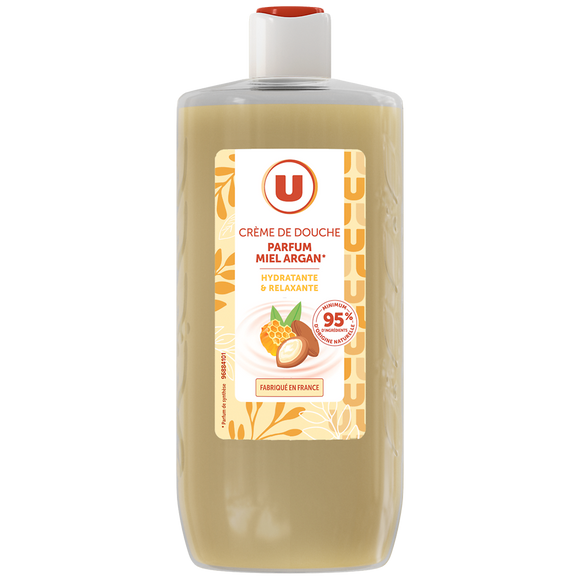 U Crème de douche miel & argan, flacon 250ml