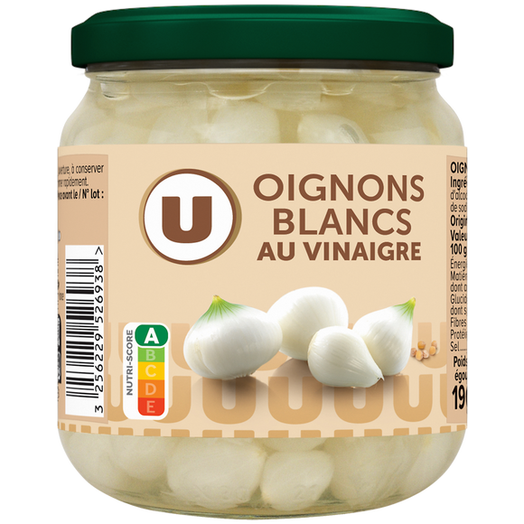 U Oignons blancs au vinaigre - Bocal 37cl