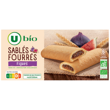 U BIO Sablés bio fourrés figues, 120g