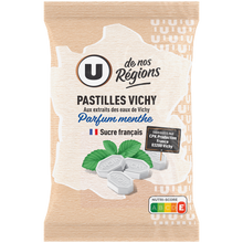 U DE NOS REGIONS Pastilles Vichy parfum menthe, sachet de 230g