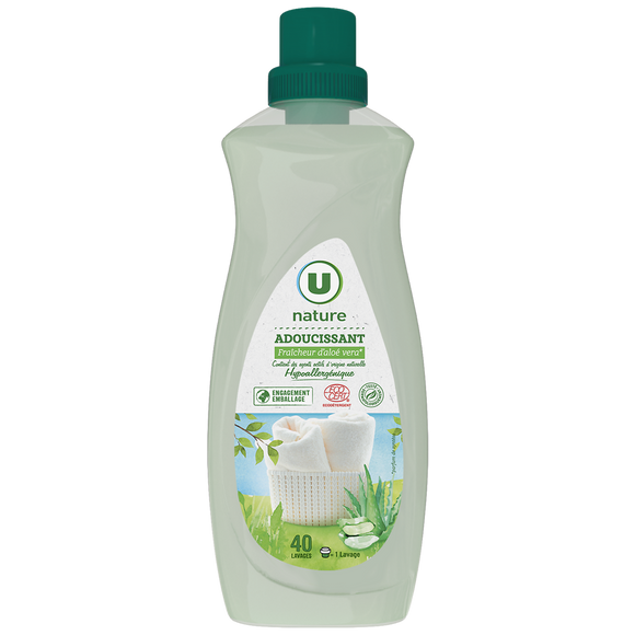 U NATURE Adoucissant concentré fraîcheur d'aloe vera, 750ml