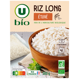 U BIO Riz étuvé 10 minutes, sachets 4x125g