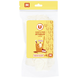 U Gants fins latex U taille M (8) X10
