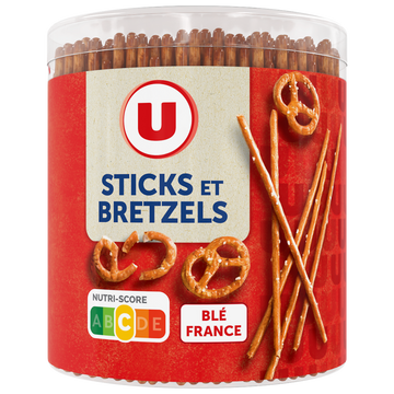 U Sticks & bretzels salés, tubo 300g
