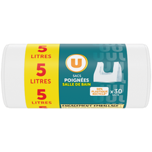 U Sac poubelle à poignées spécial salle de bain, 5L x30