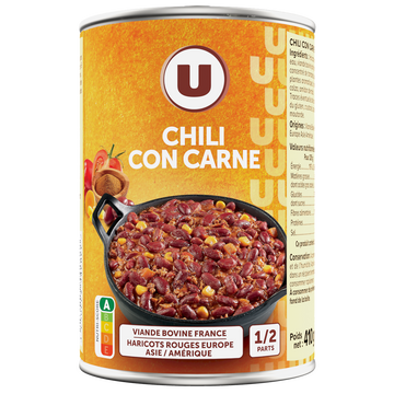 U Chili con carne boîte 1/2 410g